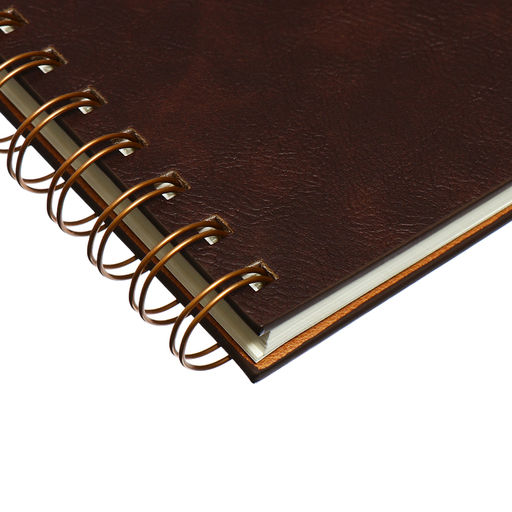 Ежедневник недатированный А5, 80 листов, в клетку, на гребне, обложка кожзам, с хлястиком, коричневый - Simaland фото 3