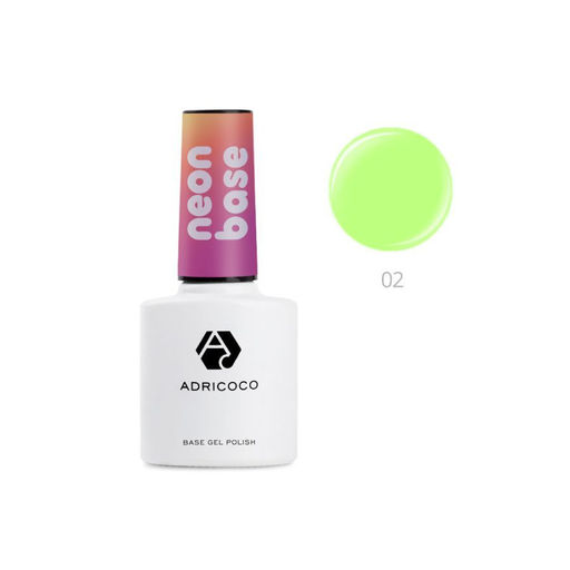 ADRICOCO База для гель-лака / Neon base №02, взрывной лимон, 8 мл  фото 2