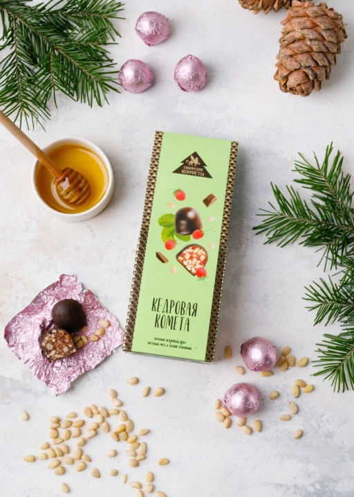 Кедровая комета с земляникой, 70 г - Сибирский кедр фото 2