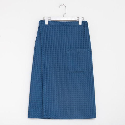 Килт вафельный банный Этель Boho 75*145 см. цв. синий, 100% хл, 290 г/м2  фото 3