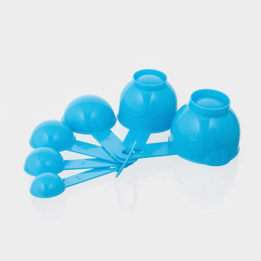 Набор мерных ложек «Маэстро», 7 предметов: стакан 500 мл, ложки, пластик, голубой