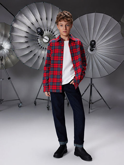 Ekose Uzun Kollu Erkek ?ocuk G?mlek