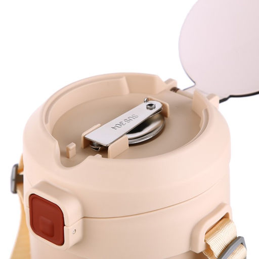 Термос для еды, 1.6 л, до 24 ч, 2315 см, с широким горлом, 2 контейнера, нержавеющая сталь, бежевый, красный - Simaland фото 6