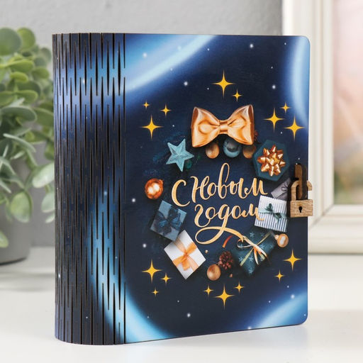 Копилка-книга для денег С Новым годом, для купюр, монет, 14?12?5 см