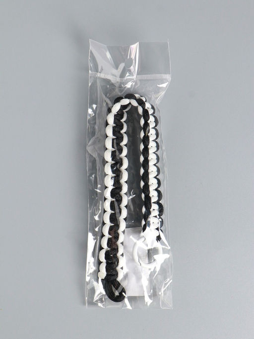 Цена за 2 шт. Брелок для ключей на карабине «Паракорд», шнур 0.5 см, чёрно-белый, на сумку, рюкзак, 14.5×1.8×0.8 см