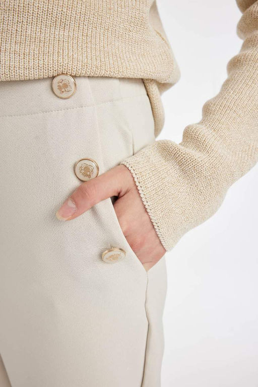 Прямые брюки с высокой талией и карманами-морковками - Defacto фото 5