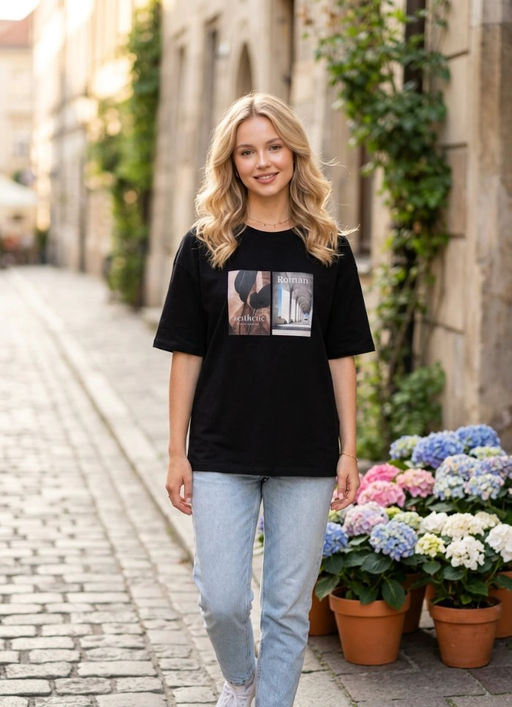 K13538 Футболка OVER SIZE (хлопок) ЧЕРНЫЙ