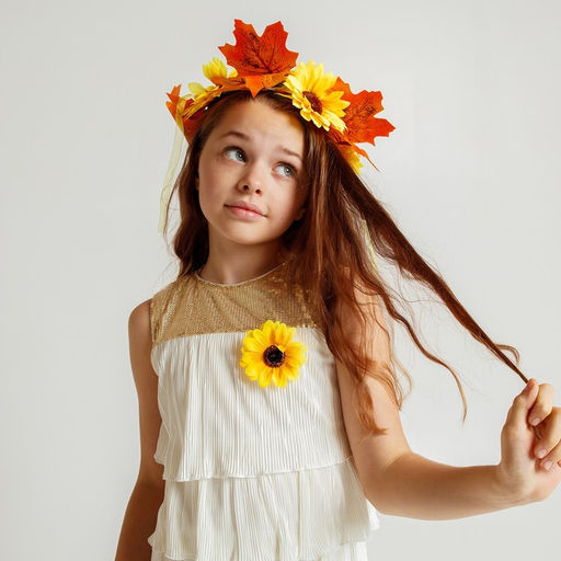 Карнавальный набор «Осенние цветы»: венок с подсолнухами и брошь