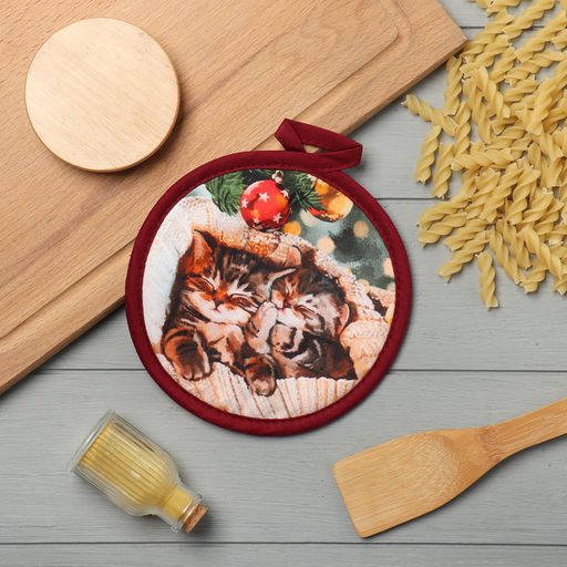 Прихватка «Этель. Уютного Нового года», 17×17 см, 100% хлопок, саржа