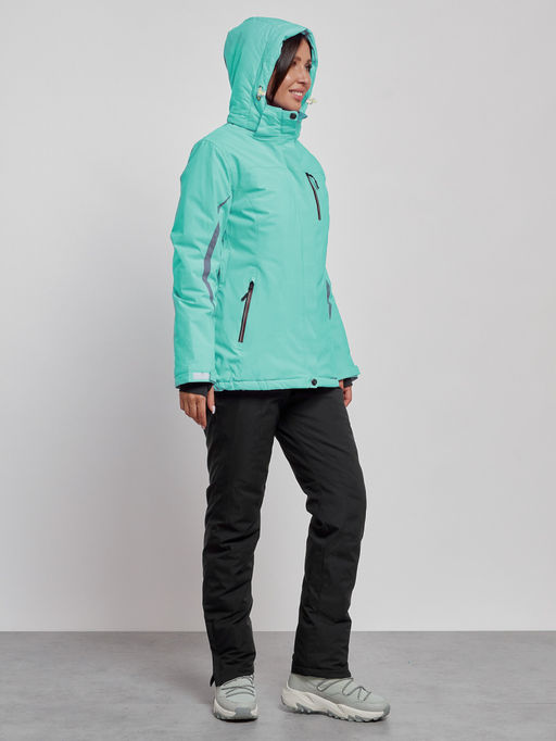 Горнолыжный костюм женский зимний бирюзового цвета 03350Br