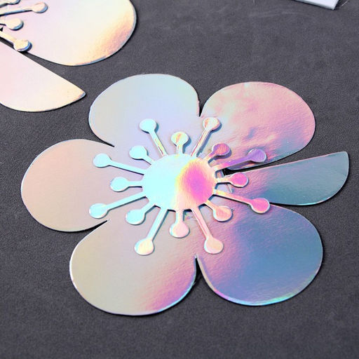 Цена за 2 шт. Топпер для торта Цветы, 6 шт., перламутр