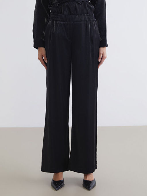 Beli Lastikli Saten Kad?n Pantolon