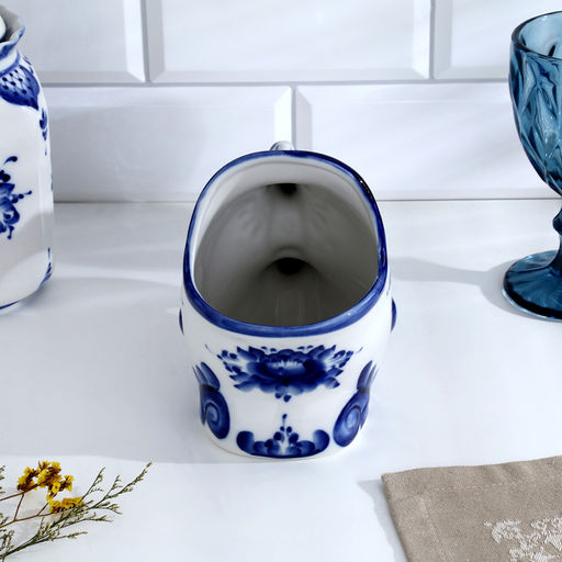 Подставка для ложек «Чудо-рыба», 10×16.5×13.5, фарфор гжель