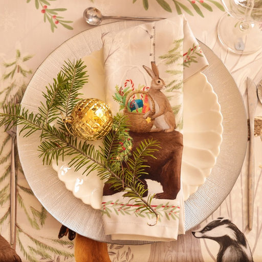 Набор салфеток сервировочных «Этель. Новогоднее чудо», 4 шт., серые, 40×40 см