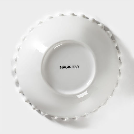 Салатник Magistro Лакомка, 450 мл, d=15 см, фарфор, белый  фото 4