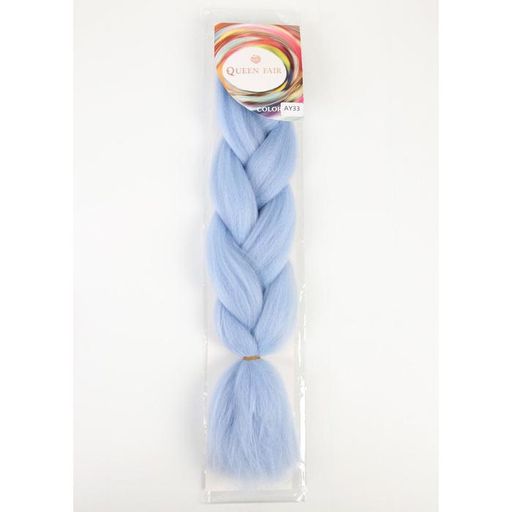 ZUMBA Канекалон однотонный, гофрированный, 60 см, 100 гр, цвет небесный(#AY33) - Queen fair фото 3