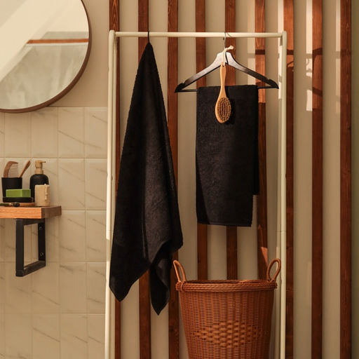 Полотенце махровое «Этель. Терри», 70×140 см, хлопок 100%, чёрное