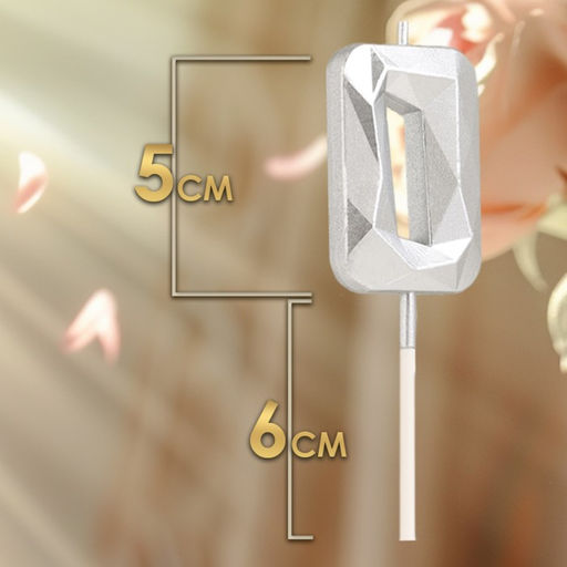 Цена за 3 шт. Свеча в торт на шпажке «Алмаз», цифра 0, серебряная, 5×2.6 см