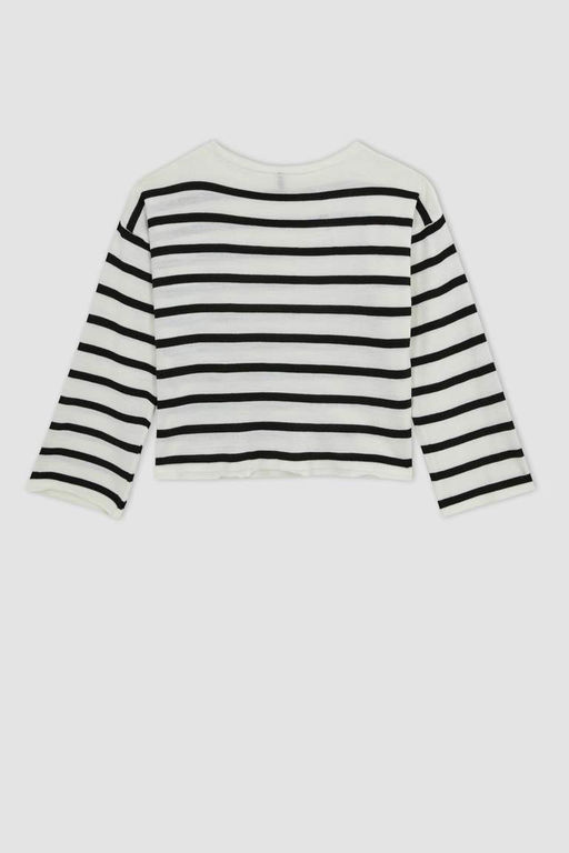 Полосатый свитер с круглым вырезом Relax Fit - Defacto фото 8