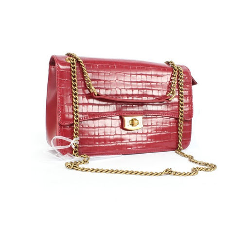 Сумка женская искусственная кожа DJ-7002-2-DARK BORDEAUX, 2отд, плечевой ремень (цепочка), бордо SALE 255999