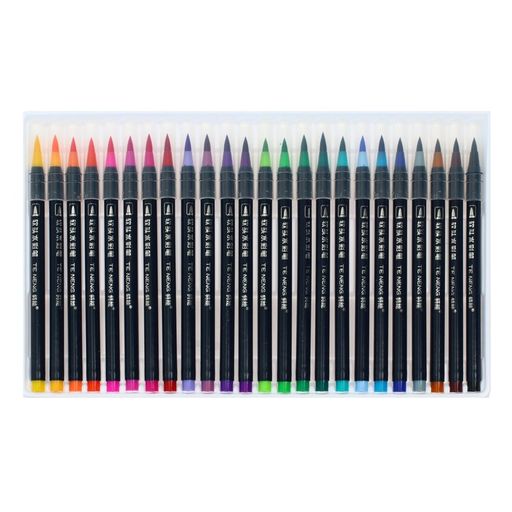 Фломастеры, 24 цвета, в пластиковой коробке, вентилируемый колпачок, Кисти - Simaland фото 4