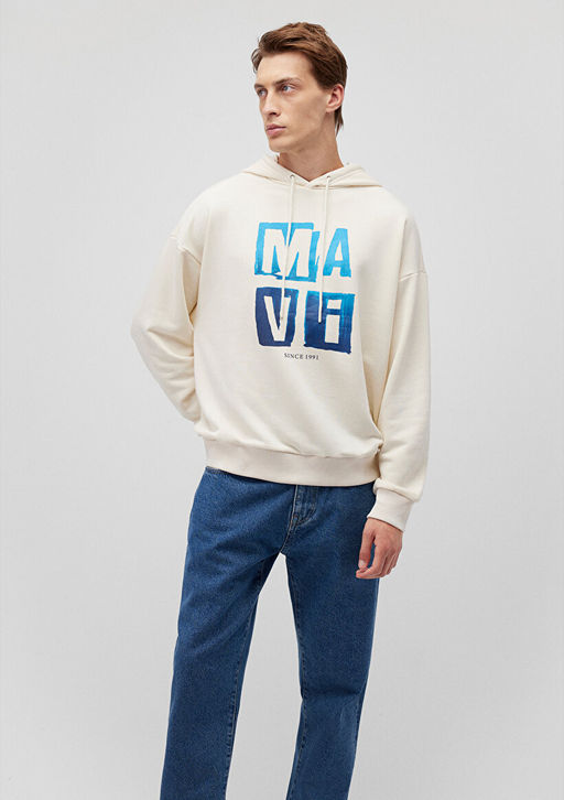 Mavi Bask?l? Beyaz Sweatshirt  фото 2
