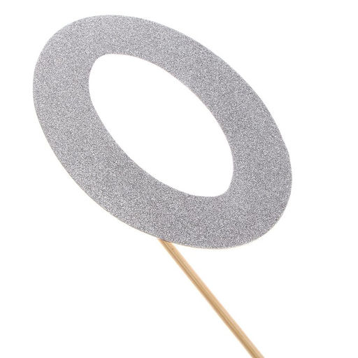 Цена за 6 шт. Топпер в торт 3, цвет серебро - Страна карнавалия фото 5