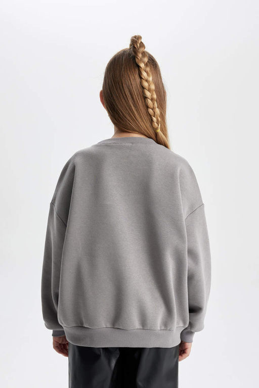 Мягкий пушистый толстый свитшот с круглым вырезом для девочек Звездные войны-Мандалорец - Defacto фото 6