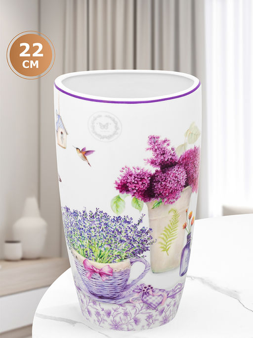 Ваза 1,5 л 12,5*9,5*22 см "Лаванда" NEW BONE CHINA