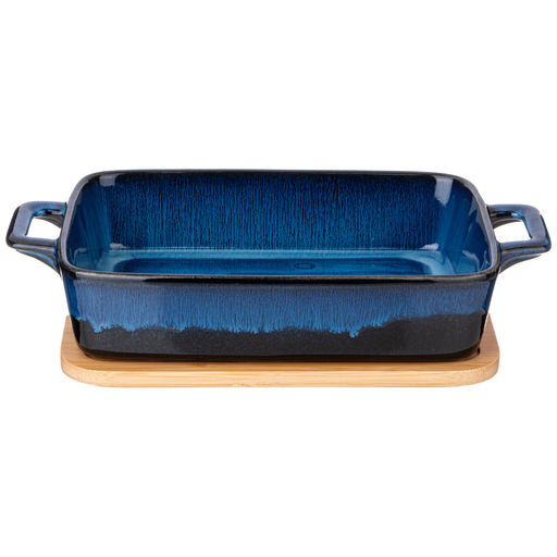 ФОРМА ДЛЯ ЗАПЕКАНИЯ REACTIVE BLUE С БАМБУК. КРЫШКОЙ 30,2*18*5,5 СМ - Agness фото 7