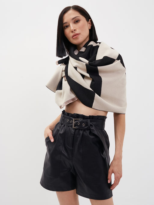 В составе шерсть и кашемир! теплый двусторонний палантин - Tantino фото 3