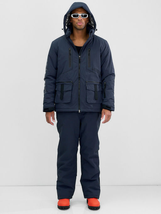 Горнолыжный костюм мужской зимний темно-серого цвета 394TC - Leifensh фото 11