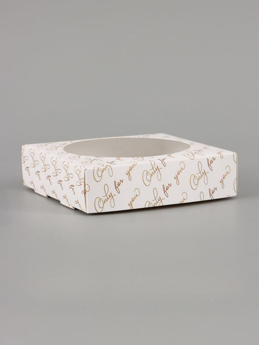 Цена за 5 шт. Коробка подарочная самосборная с окном Only for you, 11.5×11.5×3 см