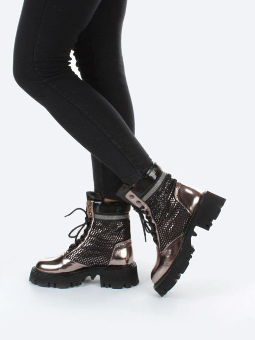 01-C1101-2 GOLD Ботинки женские (натуральная кожа, байка) - Фабричный китай фото 5