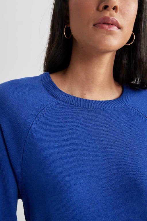 Свитер Relax Fit с круглым вырезом - Defacto фото 5