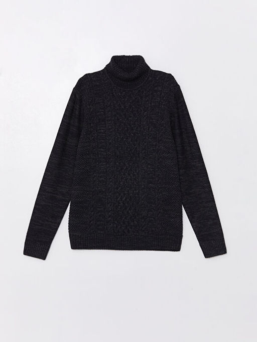 Bal?k?? Yaka Uzun Kollu Erkek Triko Kazak