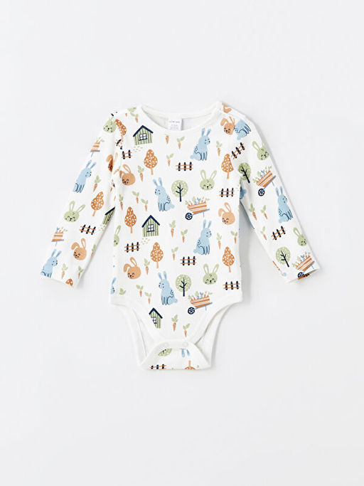 Bask?l? Erkek Bebek ??t??tl? Bodysuit 2li