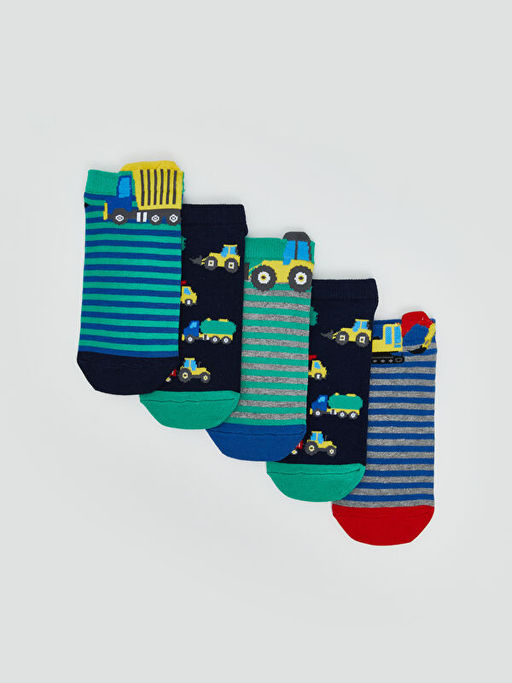 Desenli Erkek ?ocuk Patik ?orap 5li