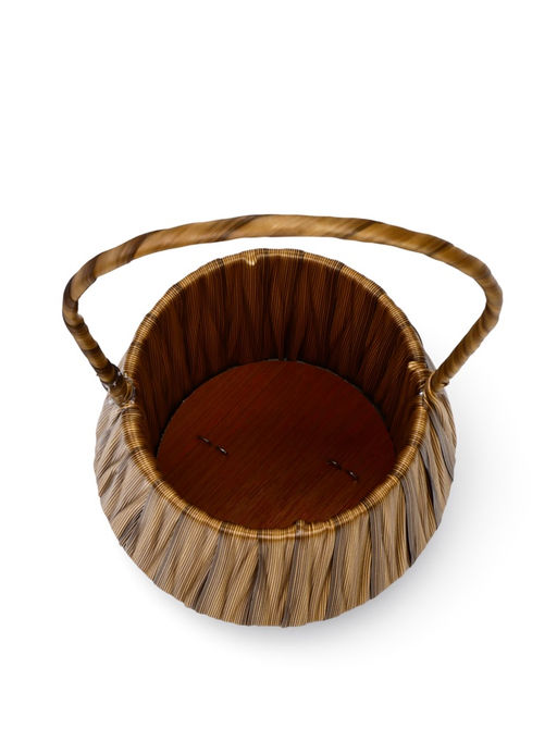 Корзина плетёная для хранения, 10×10×10 см, ручка h=10 см, пластиковая, коричневая, Greengo