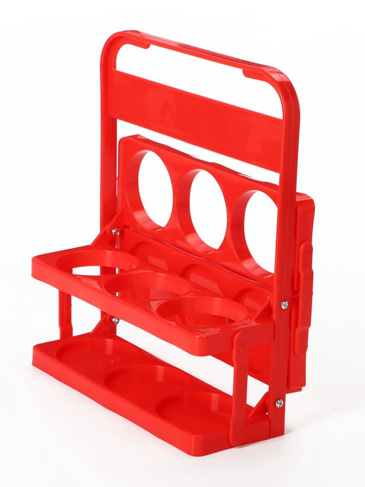Переноска, подставка для 6 бутылок, 33 х 27,2 х 18 см, внутренний диаметр 7,8 см, красный - Simaland фото 4