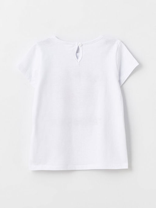 Bisiklet Yaka Bask?l? K?z Bebek Ti??rt - Waikiki фото 3