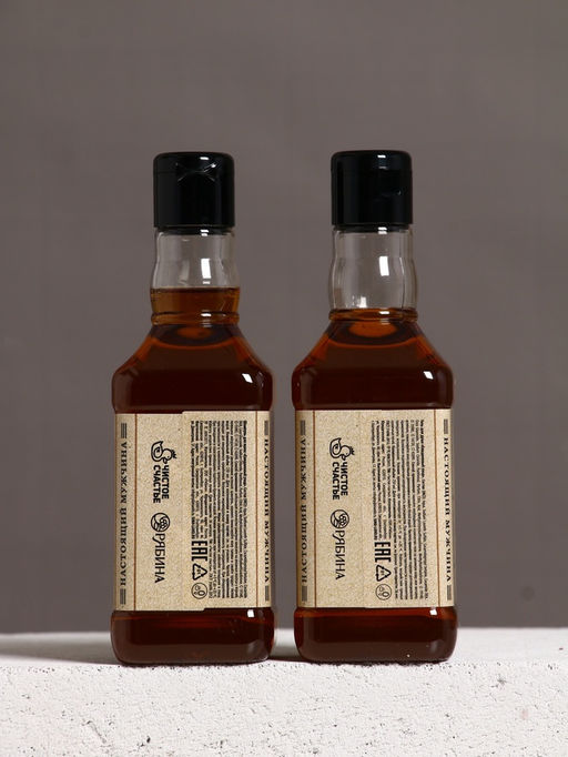 Подарочный набор «Крутой мужик», гель для душа, шампунь для волос и мочалка, 2×250