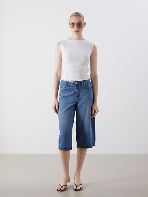 Bisiklet Yaka Dokulu Bluz