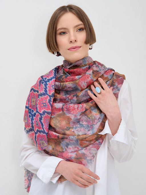 Оригинальный двусторонний платок с бахромой - Tantino фото 4