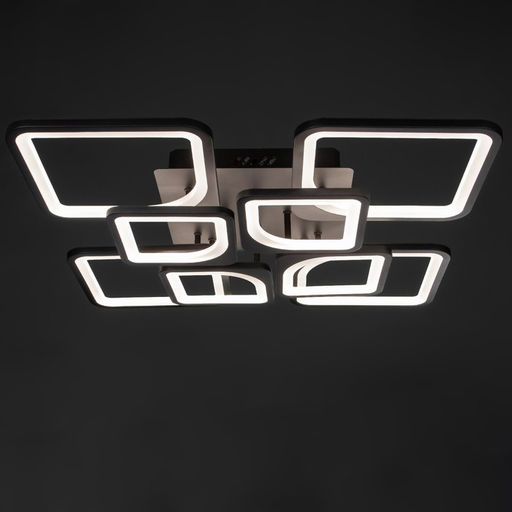 Люстра с ПДУ 59112/8BK, LED, 240 Вт, 3000-6000К, диммер, чёрный, 55×55×10 см