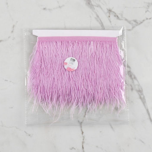 Тесьма с перьями страуса, 8-10 см, 5±0.5 м, сиреневая