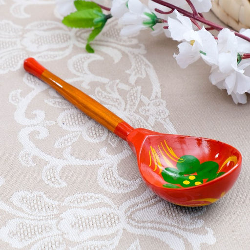 Цена за 2 шт. Ложка деревянная Краснушка, полубасок, красный фон - Simaland фото 5