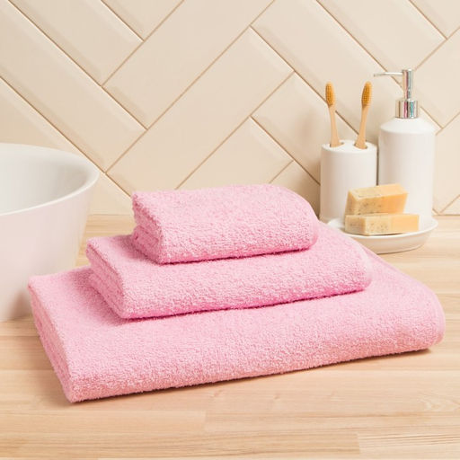 Полотенце махровое Экономь и Я 50*90 см, цв. розовый, 100% хлопок, 320 гр/м2  фото 2
