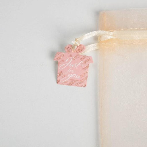 Цена за 10 шт. Мешочек подарочный органза оранжевый Для тебя, с шильдиком, 10 х 12 см +/- 1.5 см - Дарите счастье фото 3