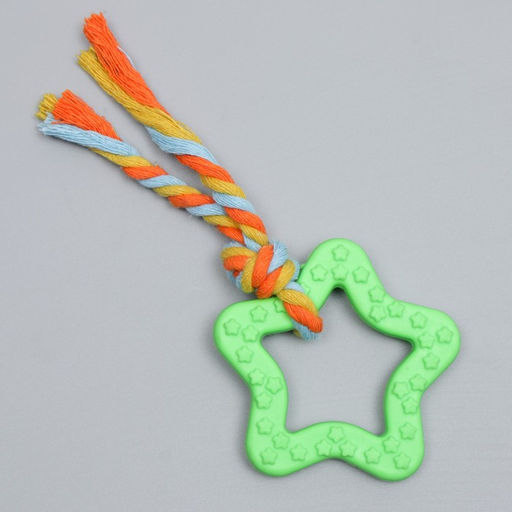 Игрушка жевательная с канатом Звезда с хвостом, зелёная - Пижон фото 2